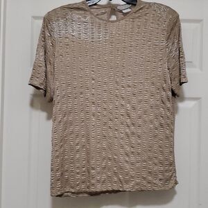 Jessica Michelle brown crinkled look top